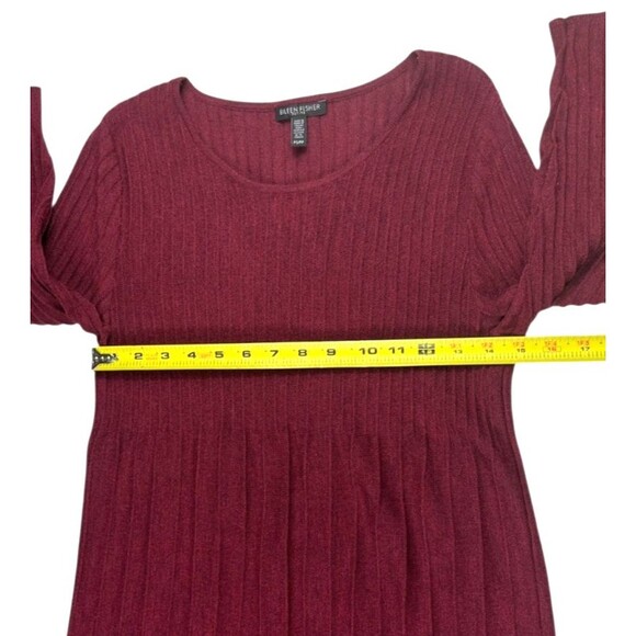 Eileen Fisher Dress Size Petite Small 100% Wool Italian Yarn Rib Release Pleats - Picture 5 of 14